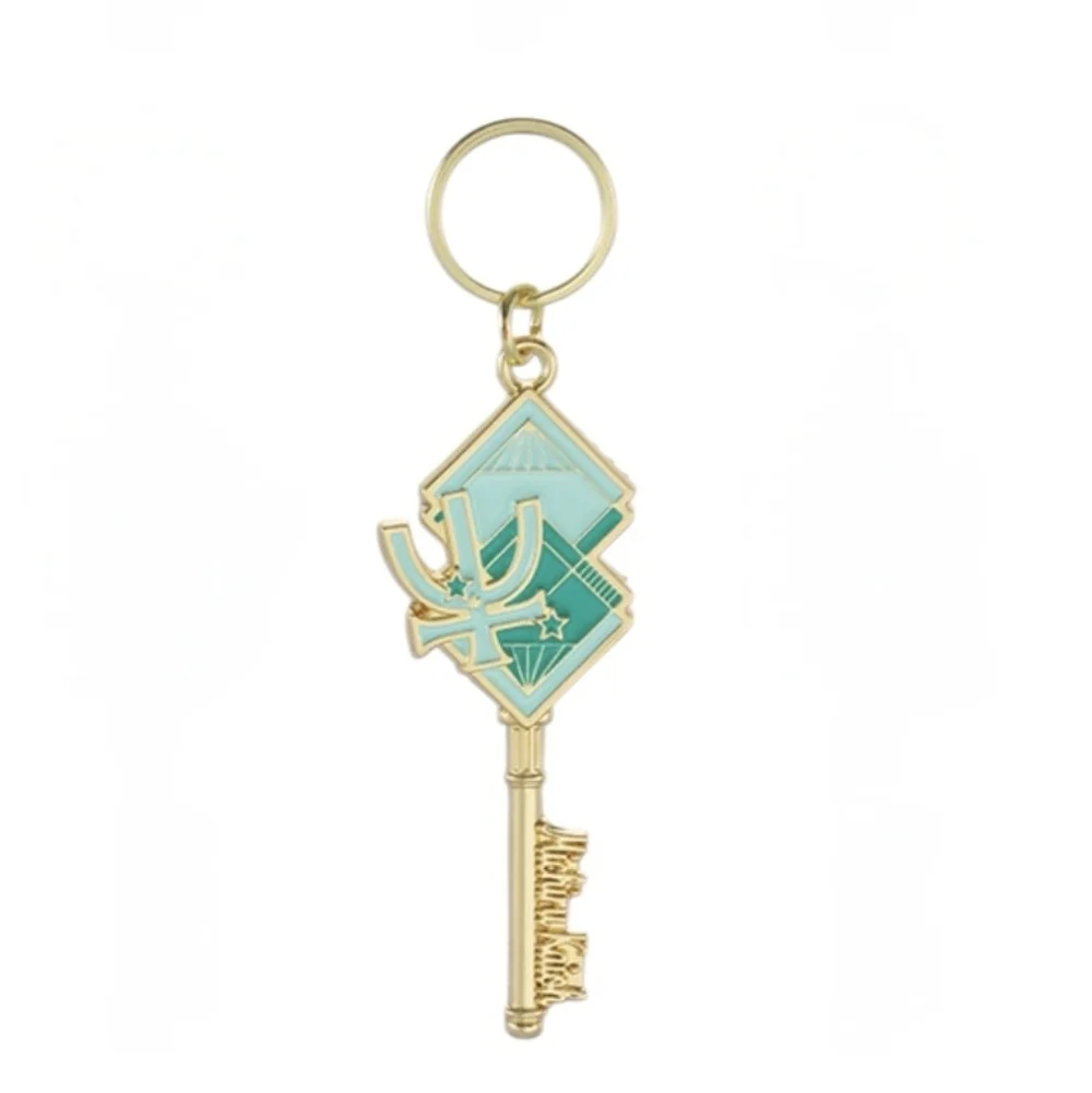 Sailor Neptune Michiru Kaiou Gold Turquoise Key Shaped Keychain